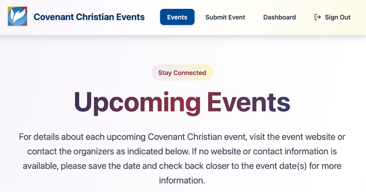 Covenant Christian Events